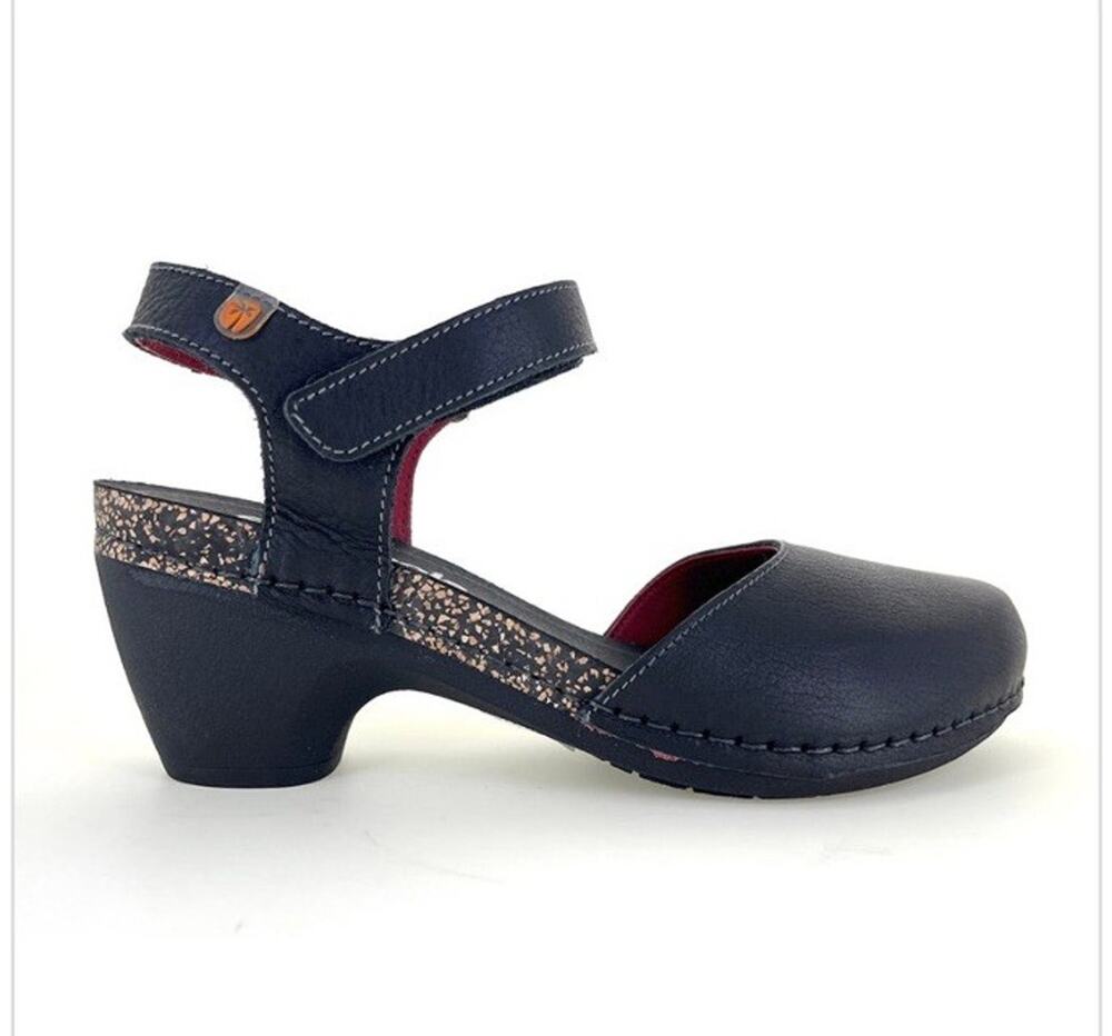 Leather Mary Jane Clog Spanish Comfort Shoe Block Heel JUNGLA Size 39 (U.S. 8.5)